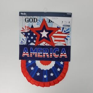 Style Selections God Bless America Patriotic Garden Flag 12.5x18 6300530 NEW